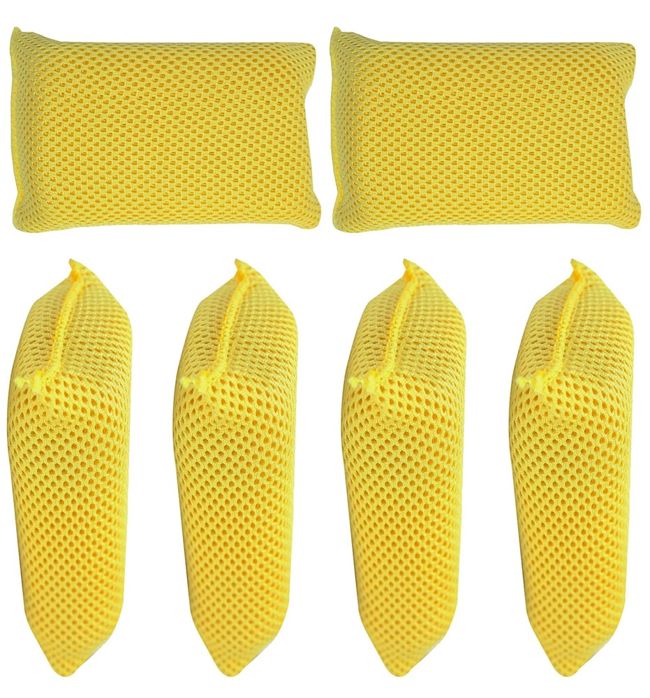 Iconikal Large Microfiber Bug Scrubber Sponge, Yellow, 6-Pack