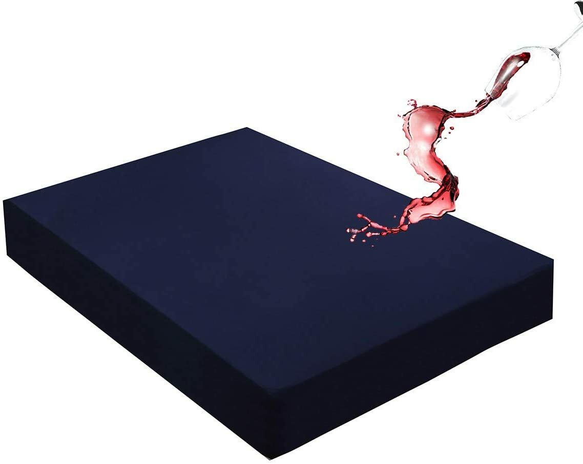 Navy Blue Waterproof Mattress Protector Cover 18" Deep Fitted Sheet All Size