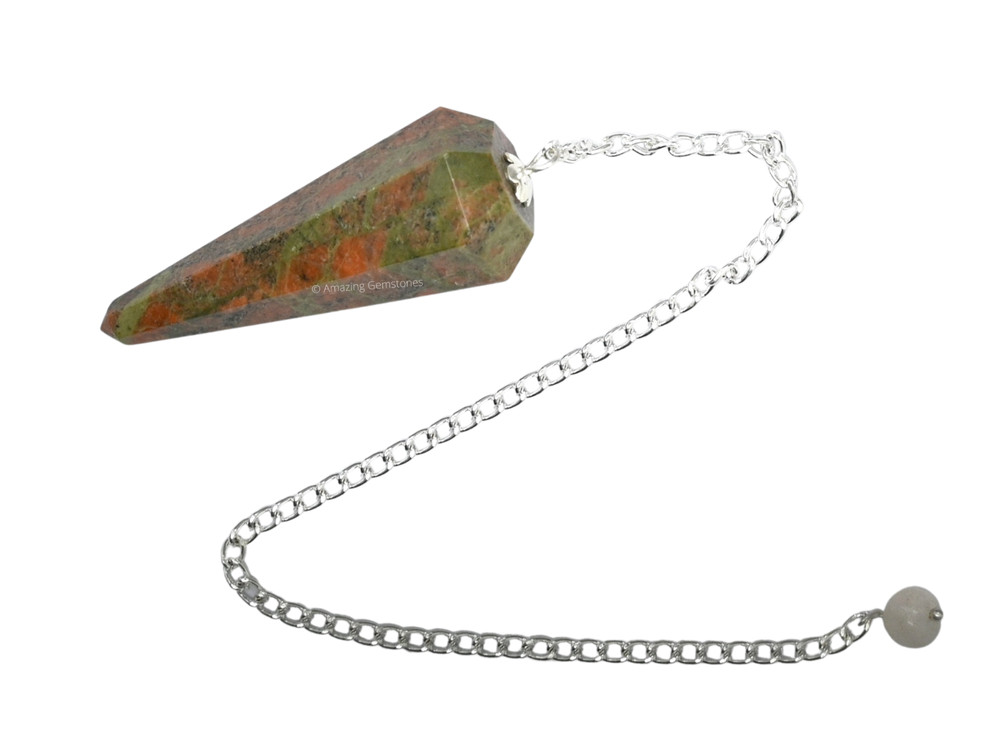 Unakite Dowsing Crystal Pendulum