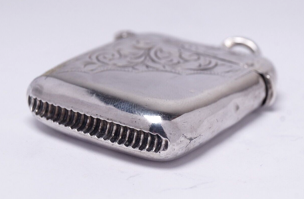 1908 Solid Sterling Silver Vesta Case - William Manton
