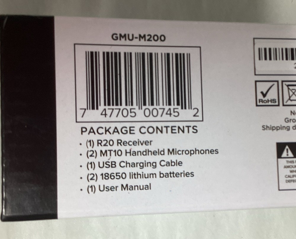 Gemini GMU-M200 Pro Dual Bluetooth Wireless Microphone Handsets w Adapter