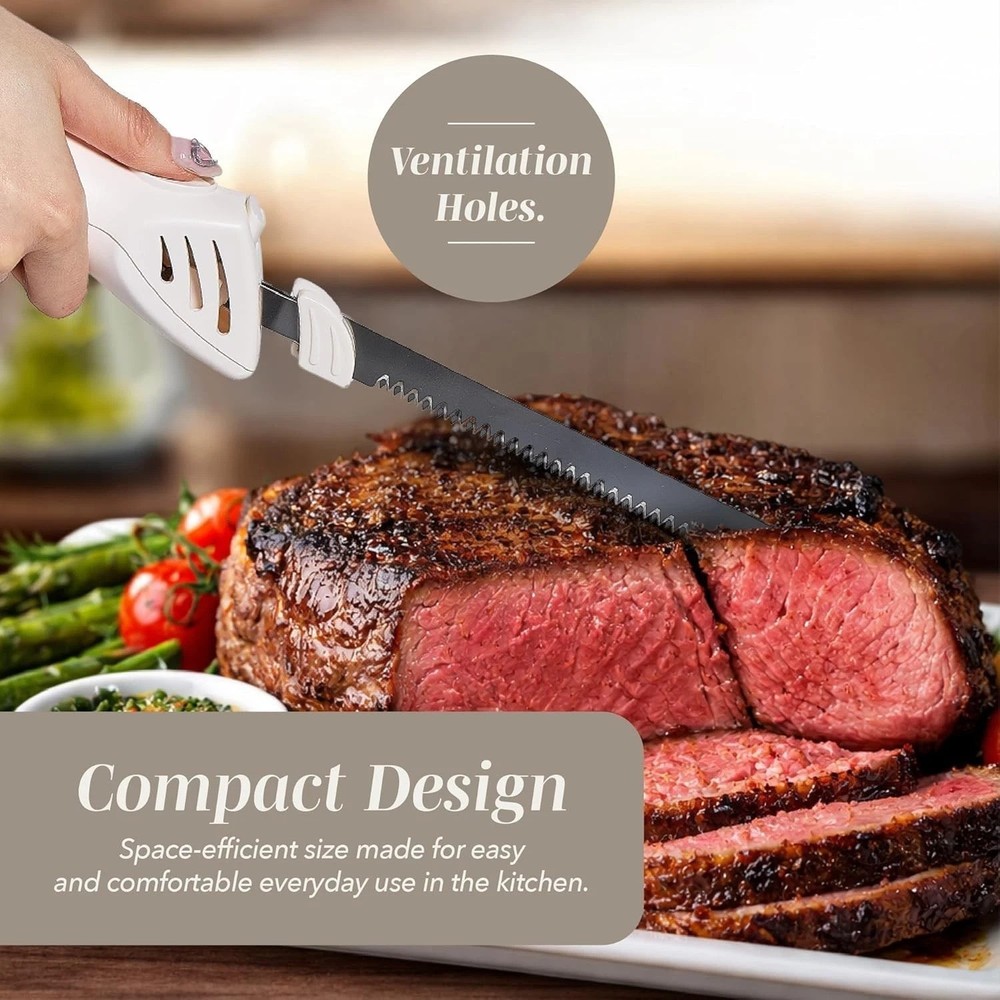 High-Performance Electric Knife - Quiet Ergonomic Blade Set for Precise Cutting