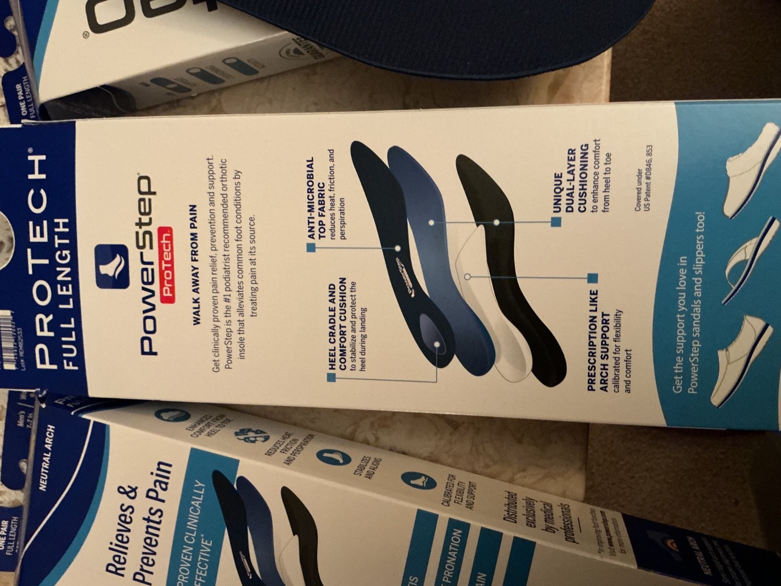 Powerstep ProTech full length orthotic insoles Mens 11-11.5