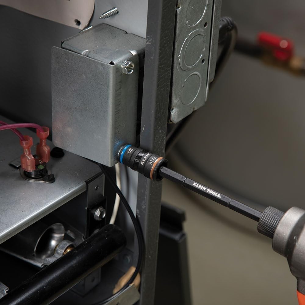 Klein Tools 32933 Impact Driver, SAE 7-in-1 Impact Socket Set, Flip Socket with