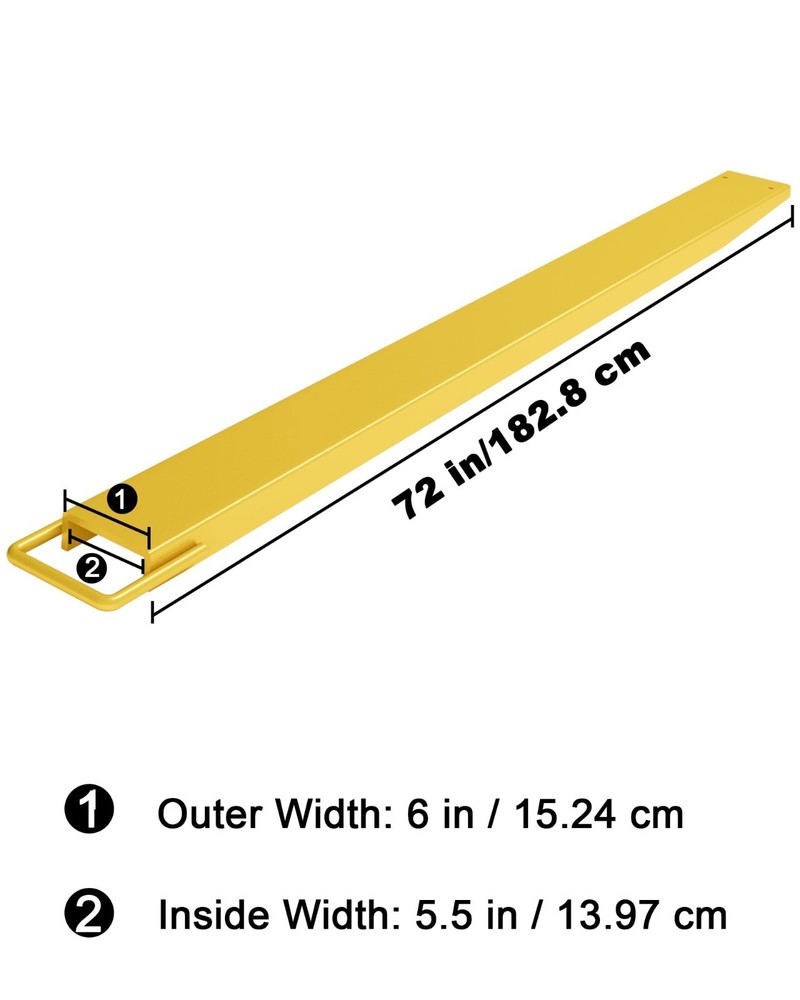 Pallet Fork Extensions 72" Forklift Extensions 5.5" Width for Forklift Truck