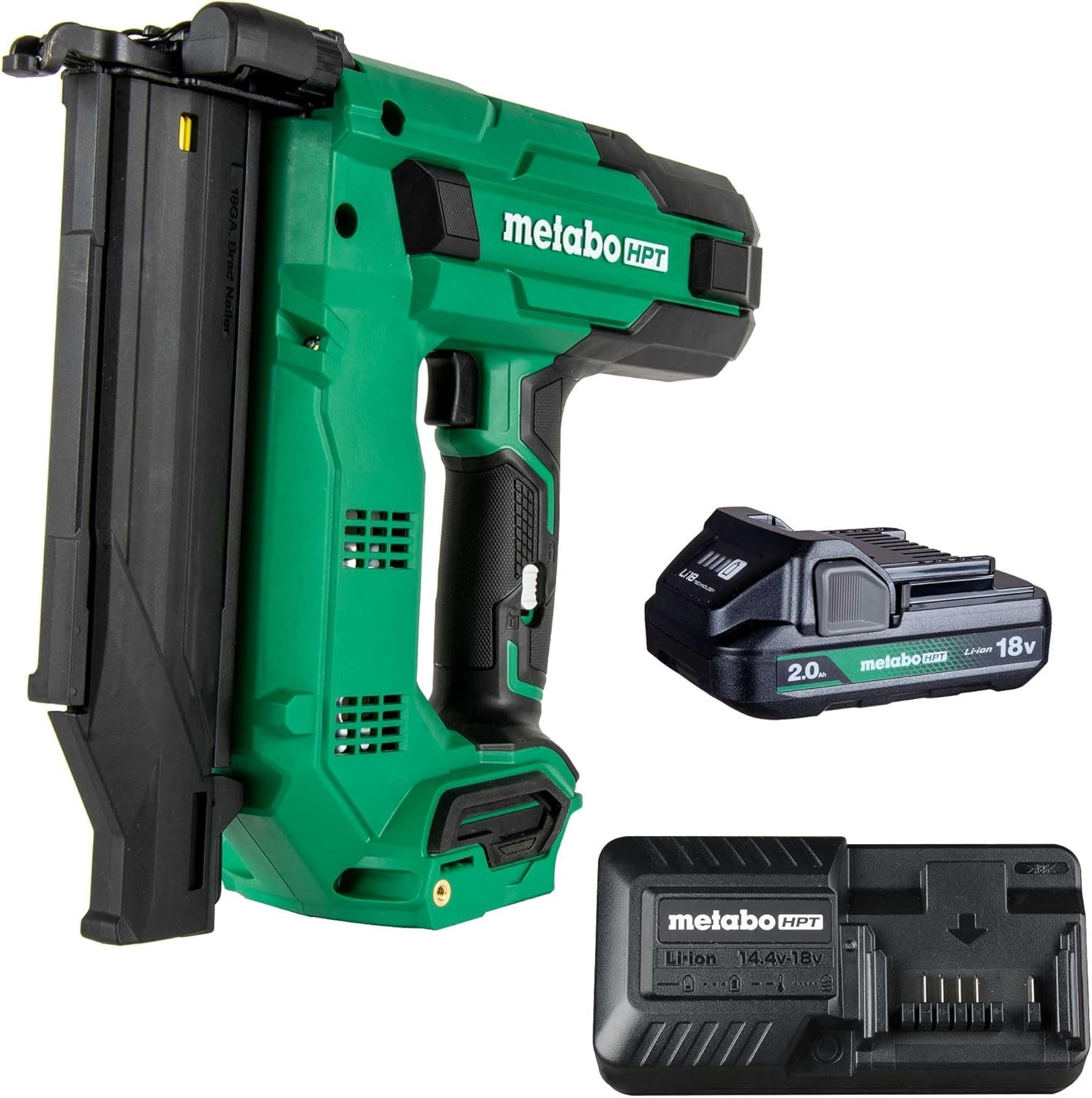 18V MultiVolt Compact Cordless Brad Nailer Kit, 18 Gauge Nailer with Power Tool