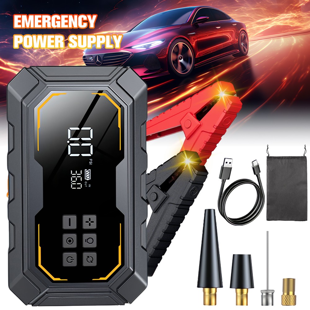 Portable 5000A Jump Starter with Air Compressor Car Battery Jumper Starter Power