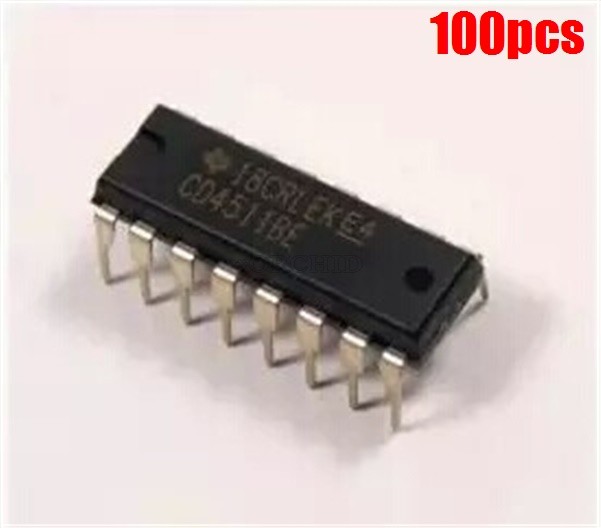 100Pcs CD4511 CD4511BE 4511 Cmos Bcd To 7 Segment Latch Decoder xh
