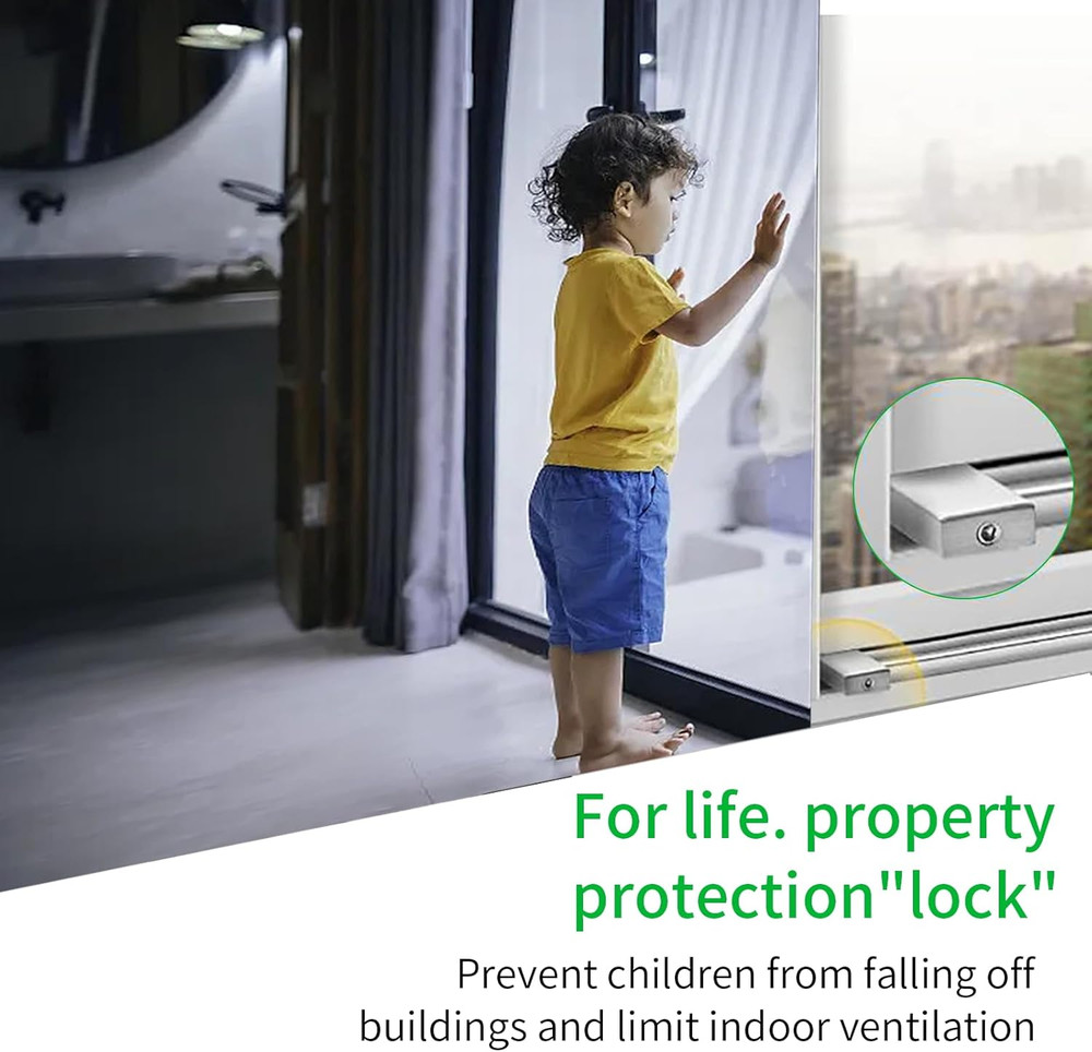 4 Sets Sliding Window Locks, 0.66'' to 1.65'' Adjustable Width Sliding Security