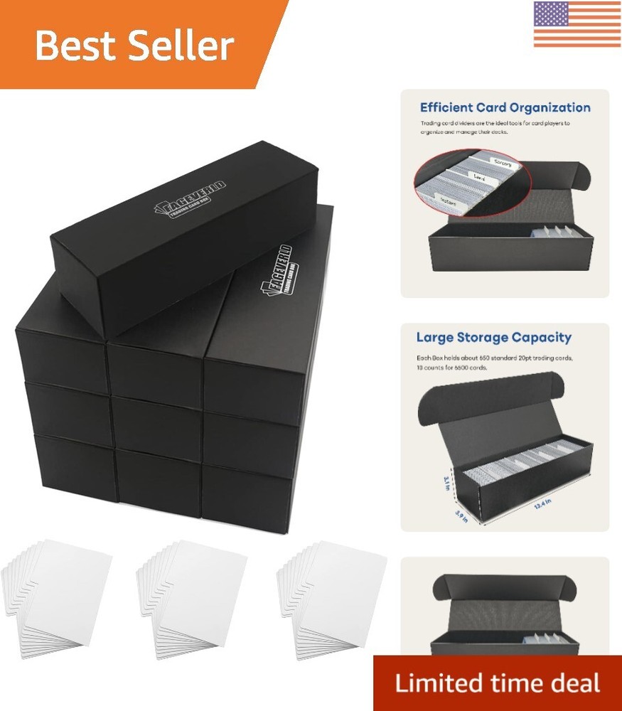 Collectible Trading Card Storage Solution - 10 Dustproof Boxes with Dividers