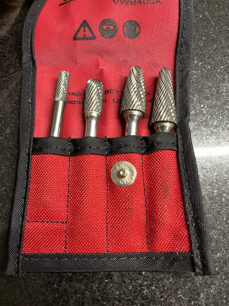 Snap On 4 Pc Carbide Burr Set with Kit Bag VWB400A