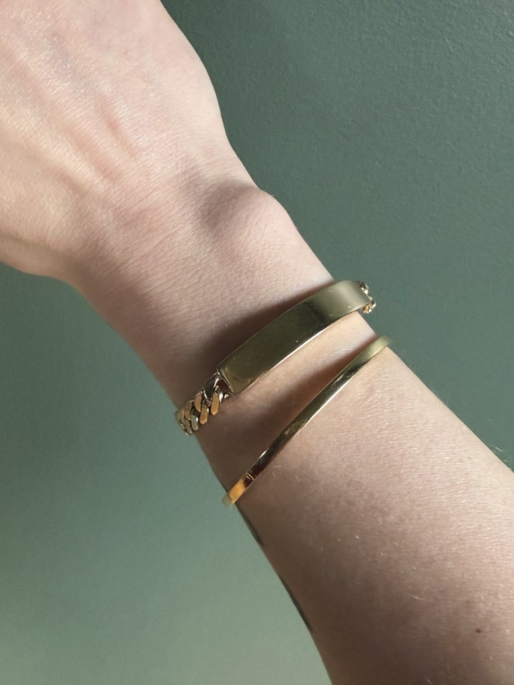14k Gold Plain Hinged Bangle