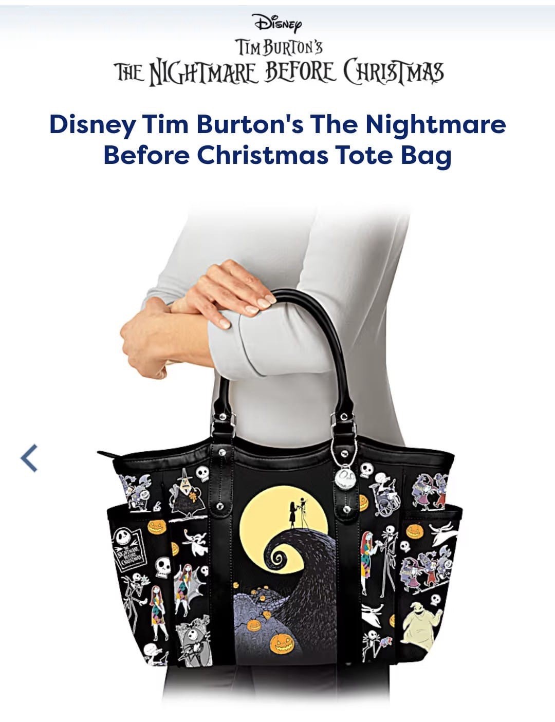 Disney The Nightmare Before Christmas Large Tote Bag & Wallet Set Black