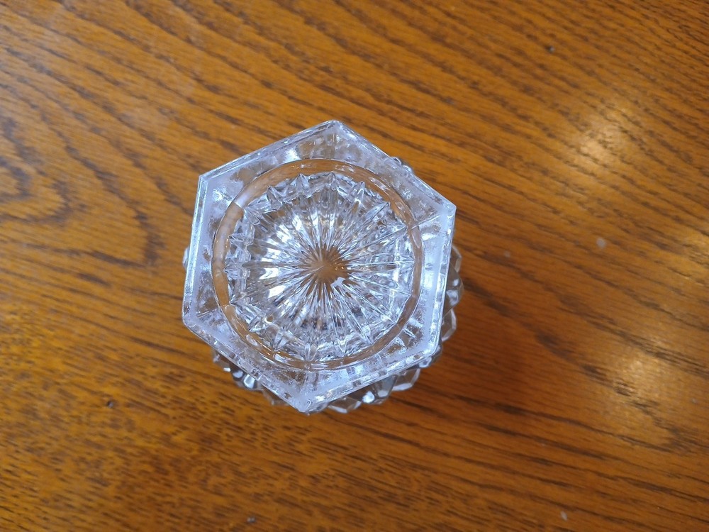 Antique Flattened Sawtooth Flint Glass Master Salt Cellar