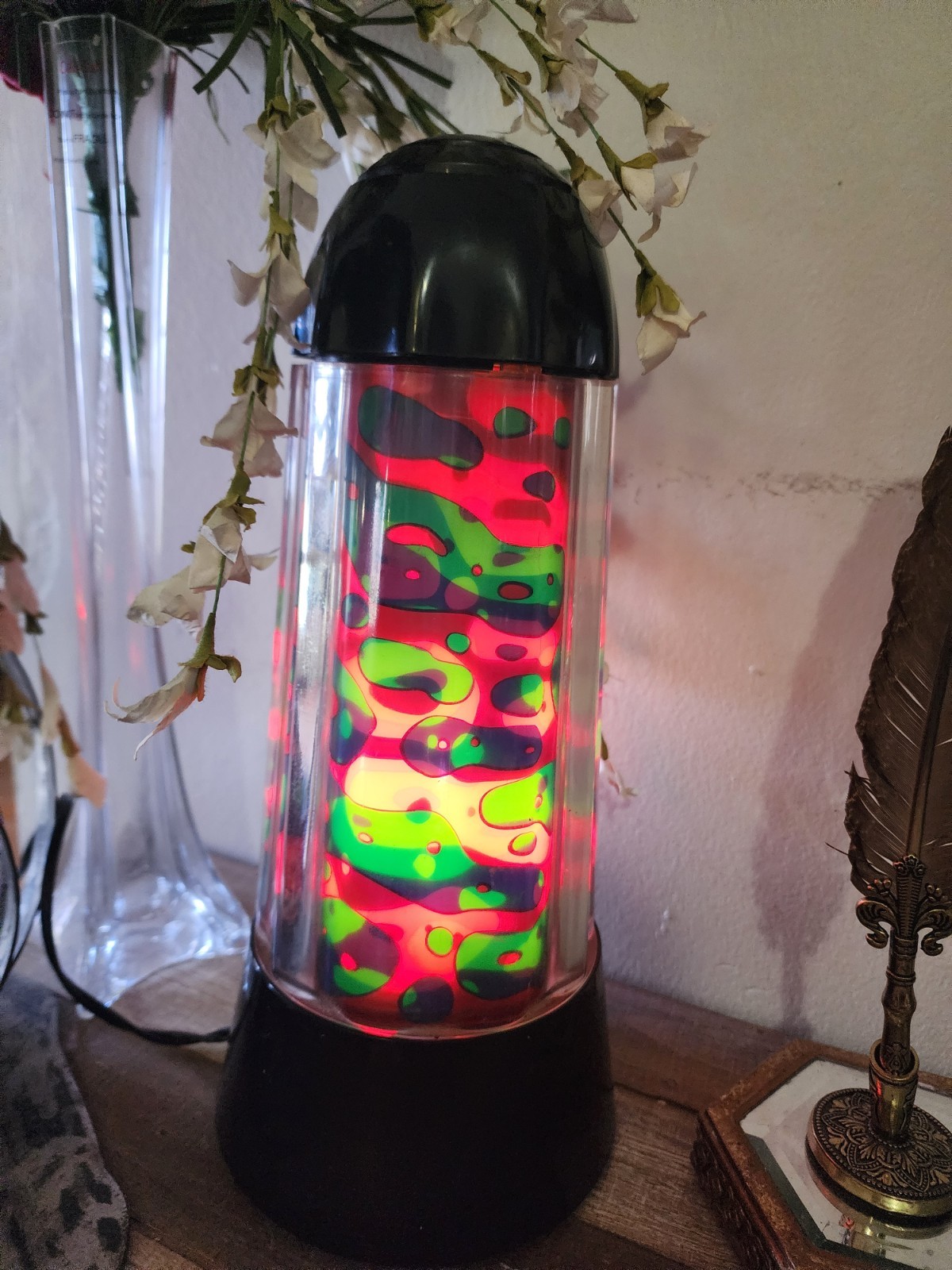 Vintage 1990s Psychedelic Lava Light Rotating Motion Lamp Magma Style Working