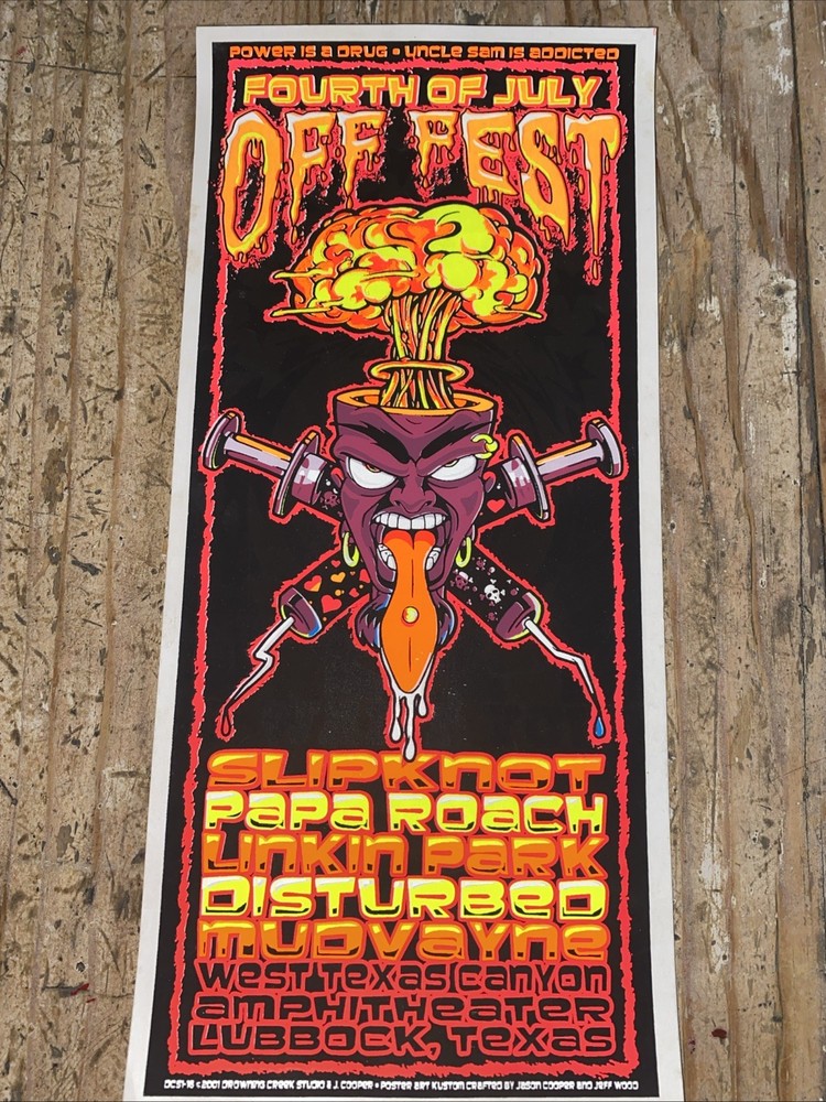 SLIPKNOT MUDVAYNE LINKIN PARK GIG HANDBILL SILKSCREEN mini Size 5x11