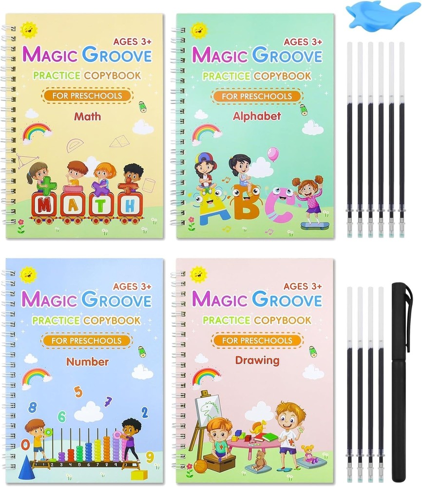 Magic Reusable Practice Copybooks Kids 3-8 Handwriting and Drawing Set