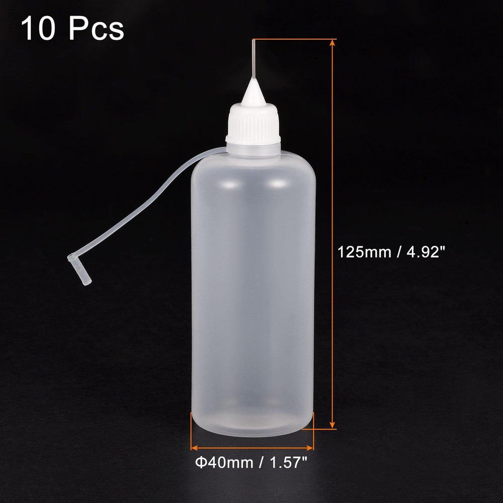 Needle Tip Bottle Precision Plastic Applicator 100ml White Hood 10pcs