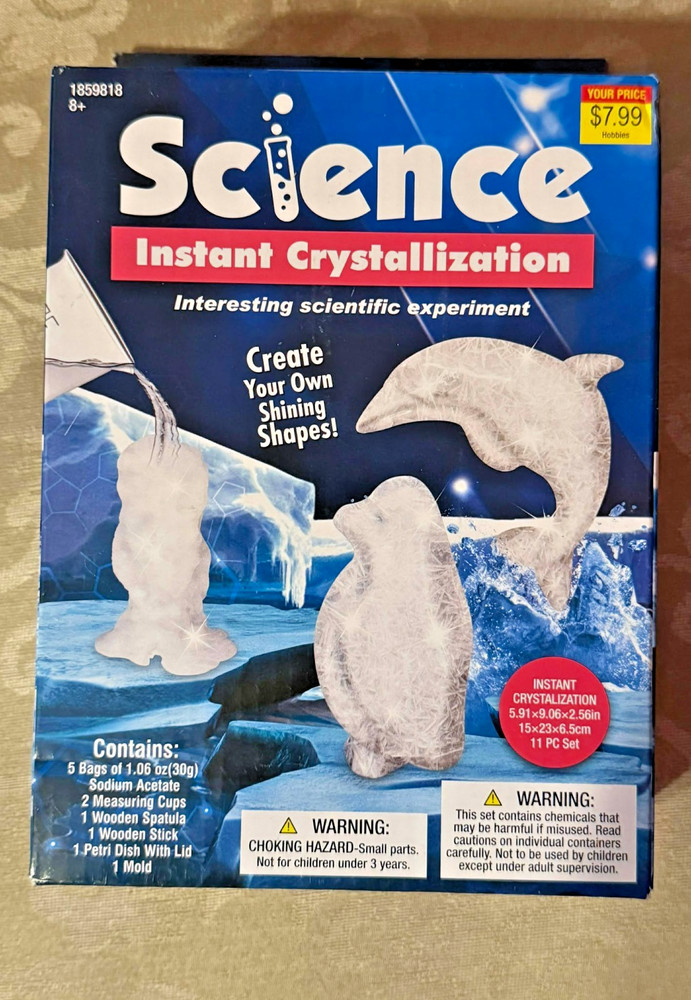 Science Instant Crystallization Experiment NEW IN BOX for ages 8+ STEM TOY