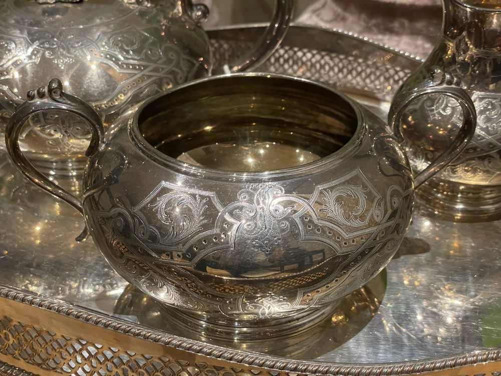 Antique Victorian Silver-Plated Tea Set