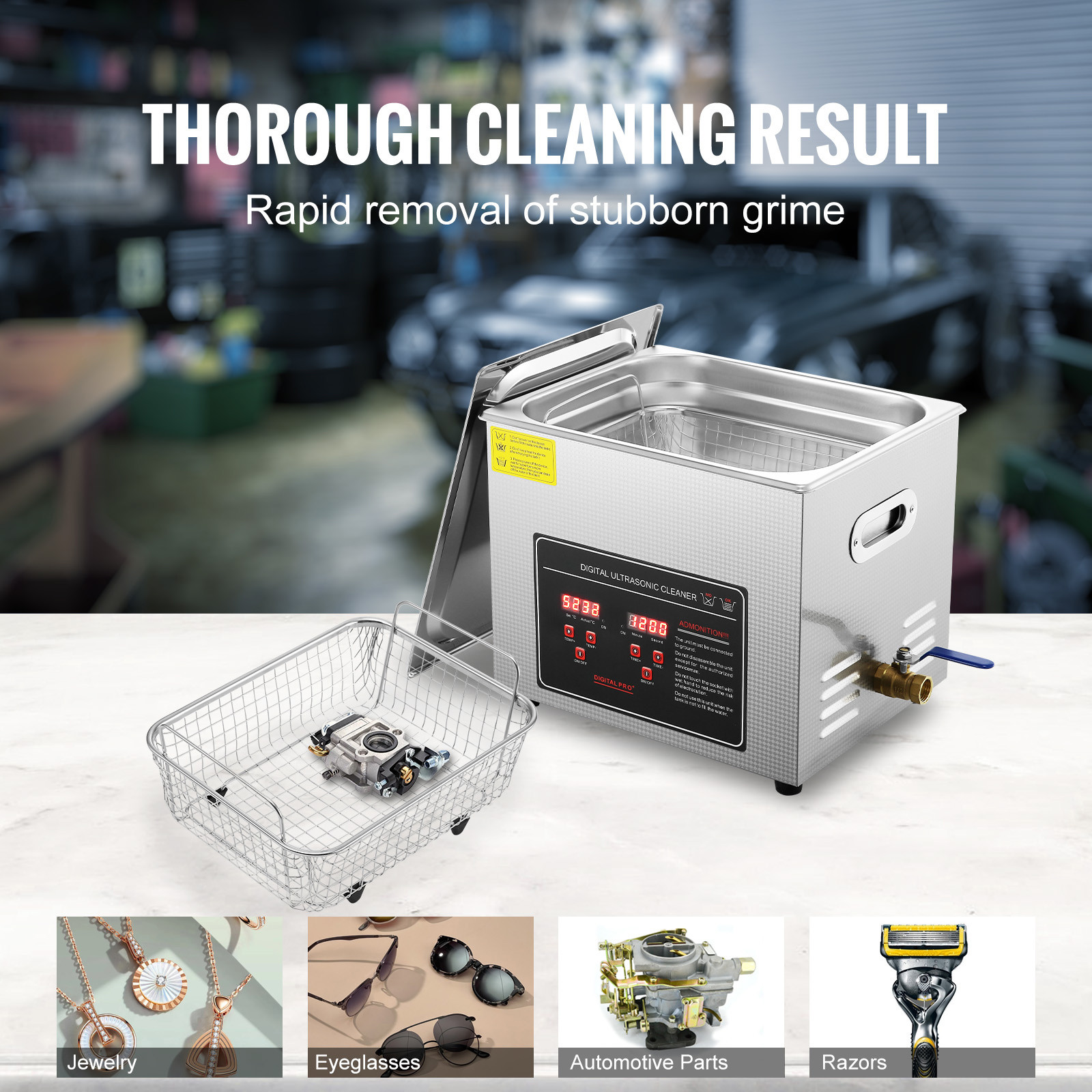 10L Ultrasonic Cleaner with Timer Heating Machine Digital Sonic Cleaner