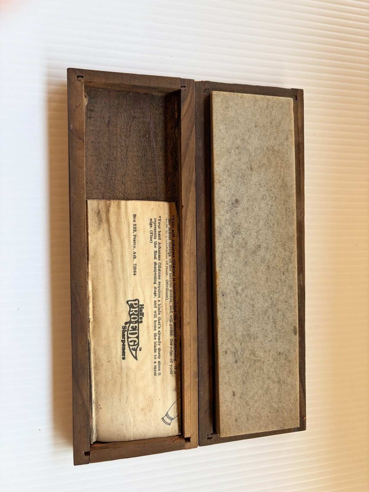 ProEdge Sharpening Stone Original Brown Gray with Wooden Storage Box Wood Handle