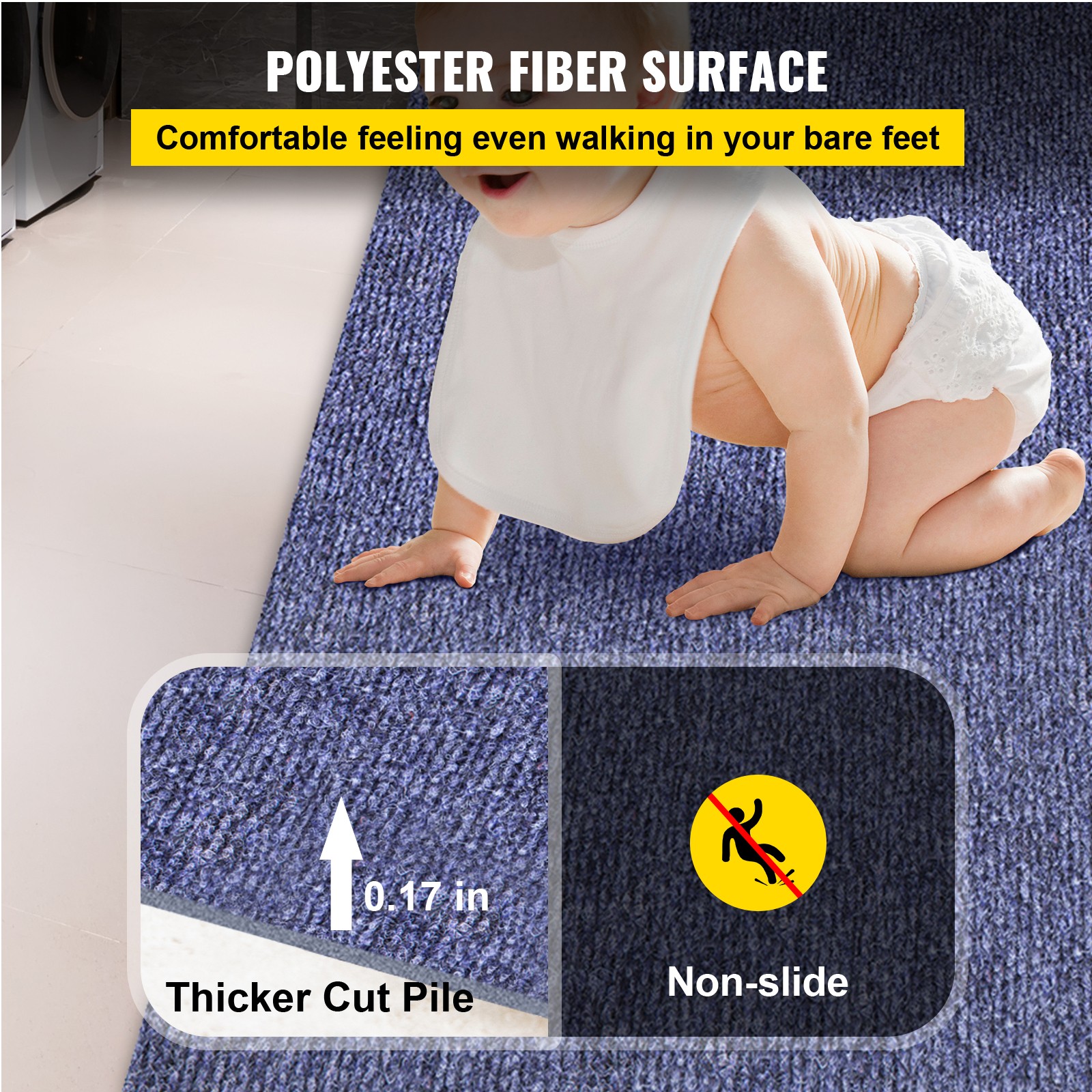 Uimoso 32 oz Bass Boat Carpet Cutpile Marine Carpet 6 x 18ft In/outdoor Deck Rug