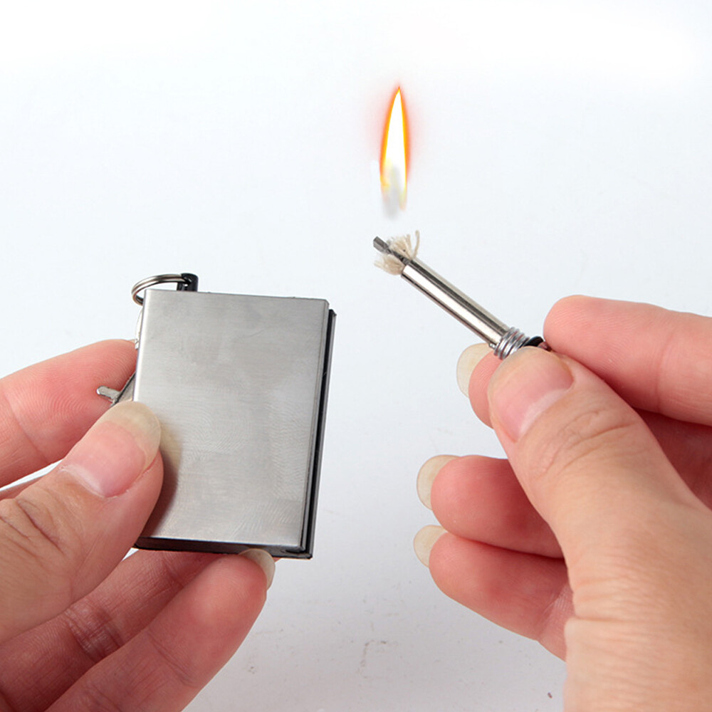 2Pcs Lighter Flint Magnesium Emergency Fire Starter Survival Tools Water-proof