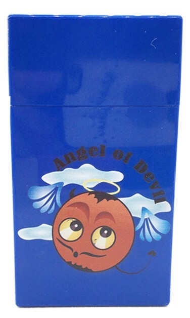 3 Pack King Size Push-to-Open Plastic Cigarette Case Devil Image