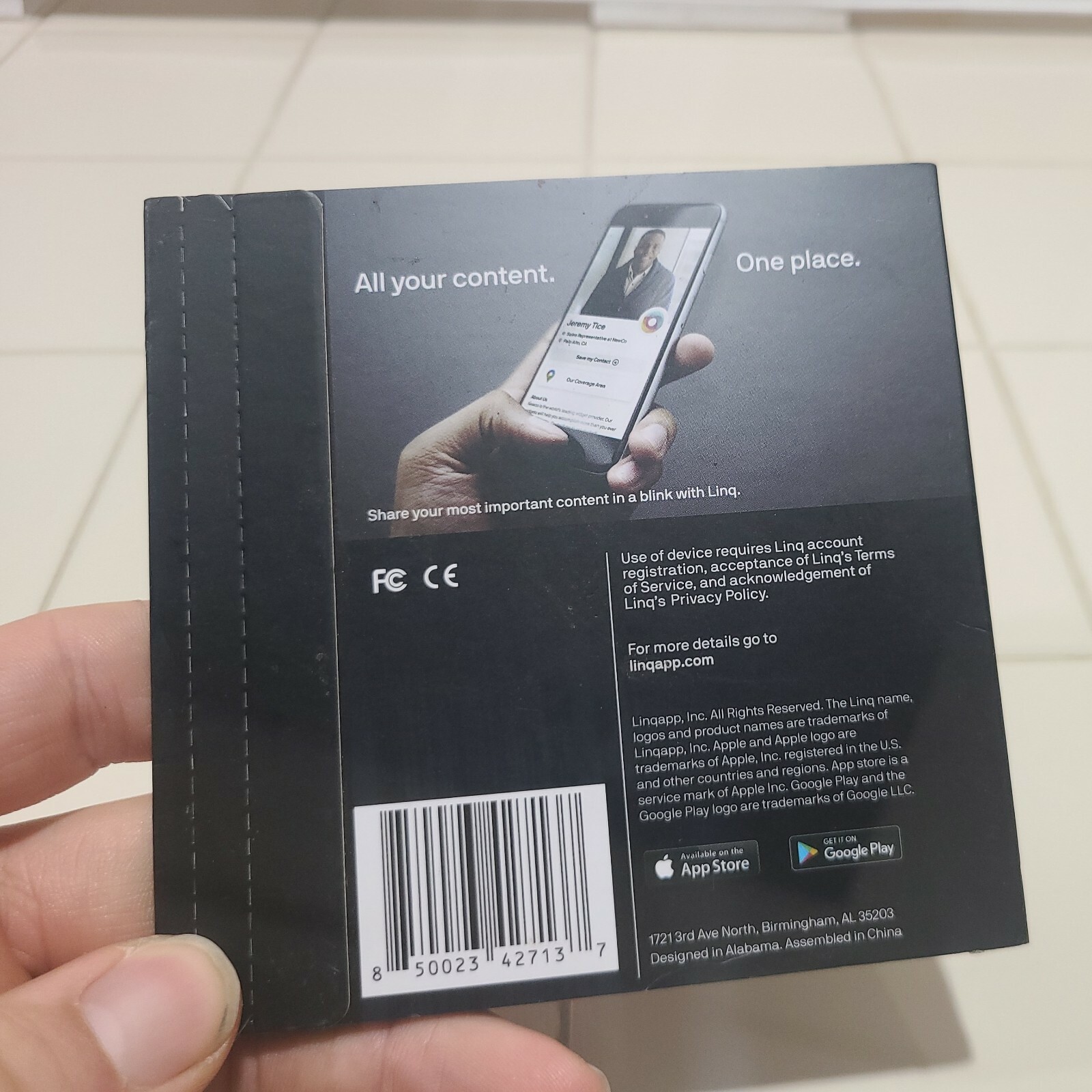 Linq Digital Business Card - Smart NFC Contact and Networking Card (Matte Black)