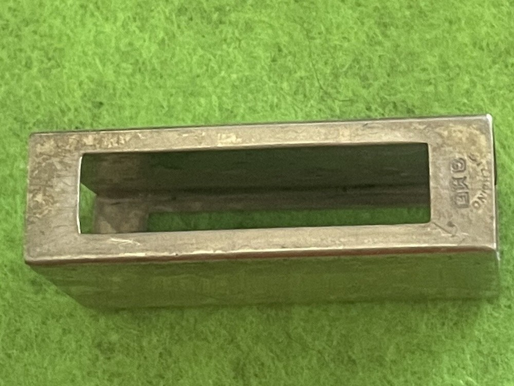 VINTAGE STERLING SILVER MATCH BOX CASE HOLDER MONOGRAMED BRITISH HALLMARKS