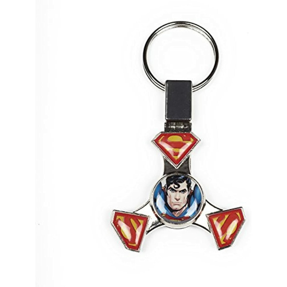 DC Comics Superman Red Fidget Spinning Silver Key Chain
