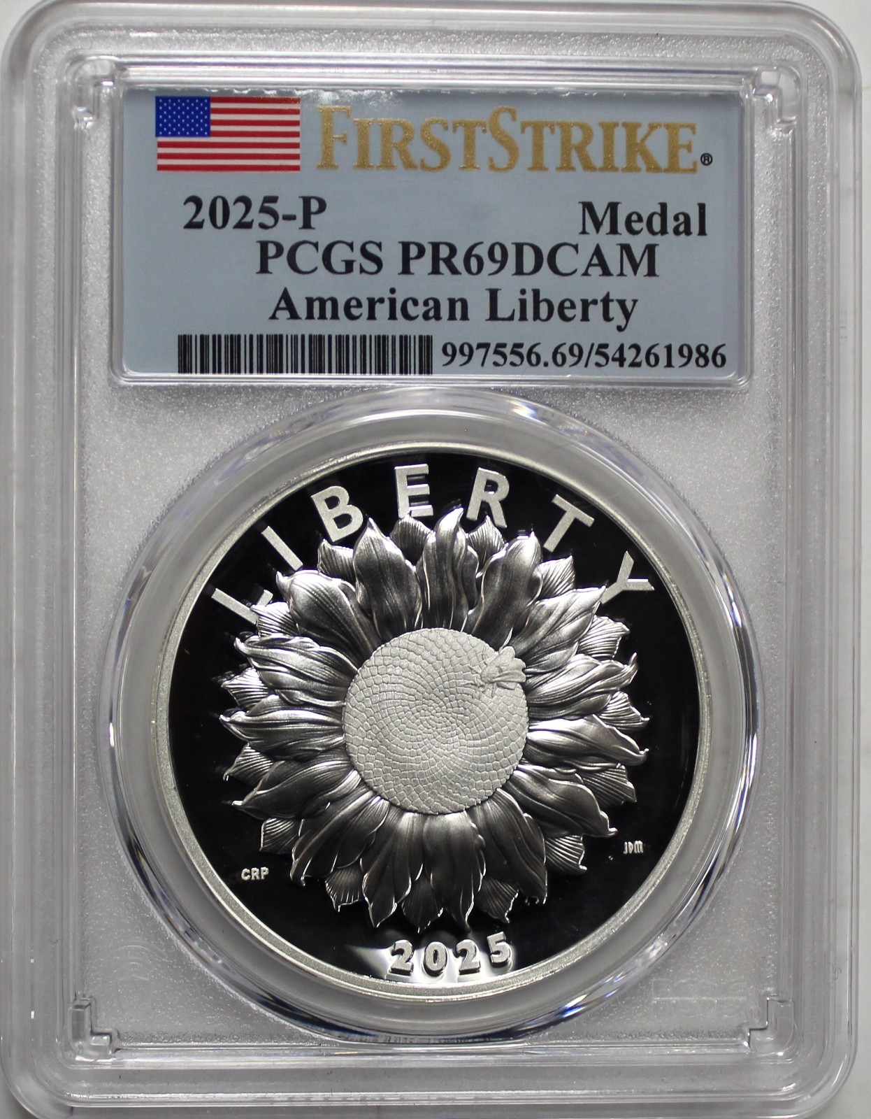 2025 P American Liberty Sunflower Silver Medal PCGS PR69 DCAM First Strike