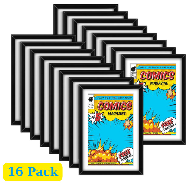 Geetery 16 Pack Comic Book Frames UV Protection Wall or Tabletop Display