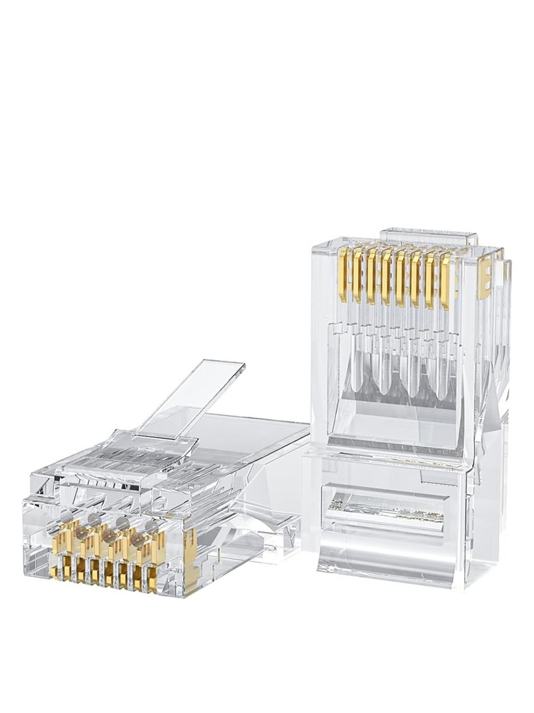 100-PACK Cat6 RJ45 Ends, Ethernet Cable Crimp Connectors UTP Network Plug