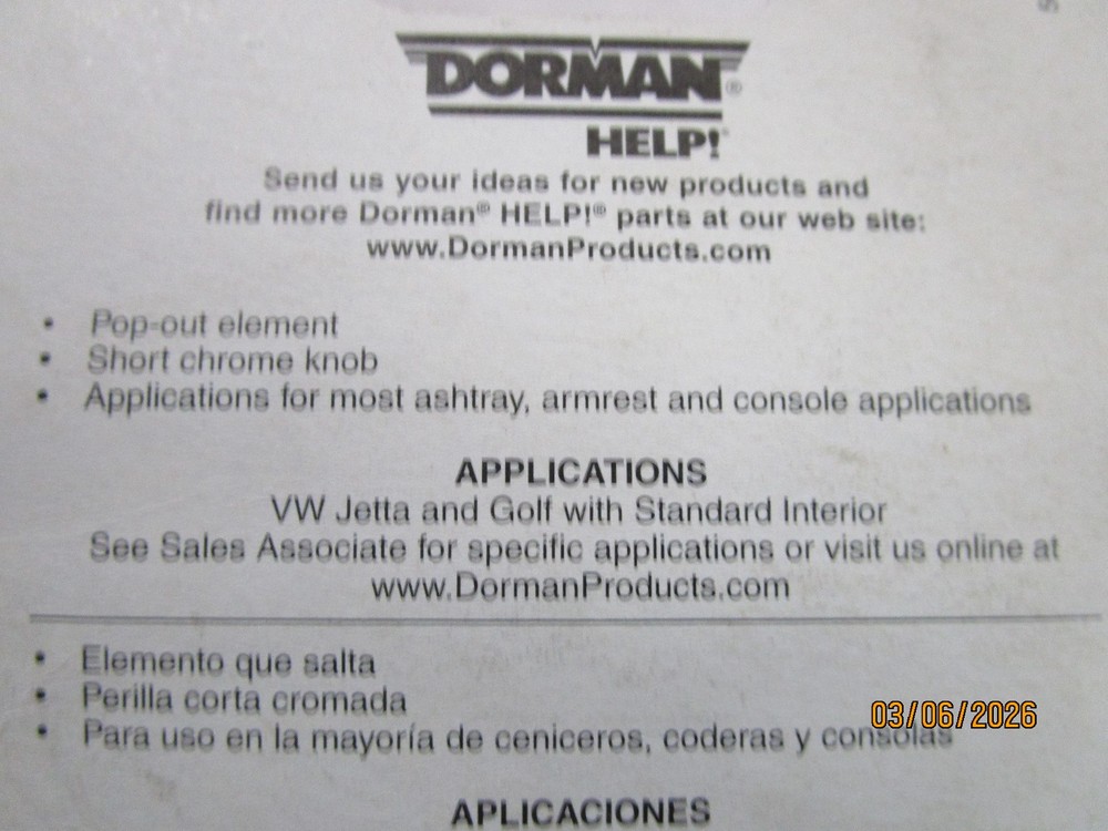 Cigarette Lighter Dorman 56462