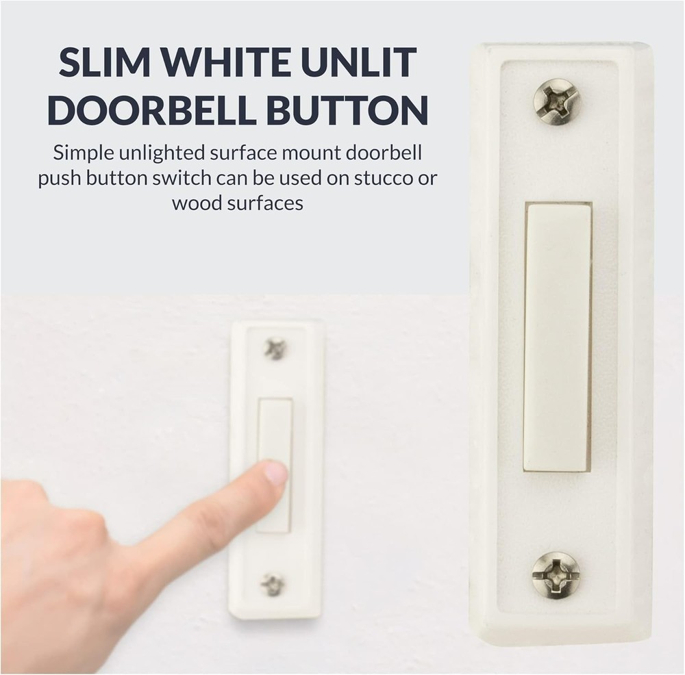 Unlighted Doorbell Button, 1-Pack, White