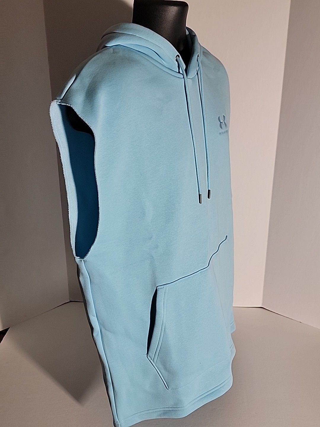 New Under Armour Mens Icon Fleece LG Sleeveless Hoodie Blue