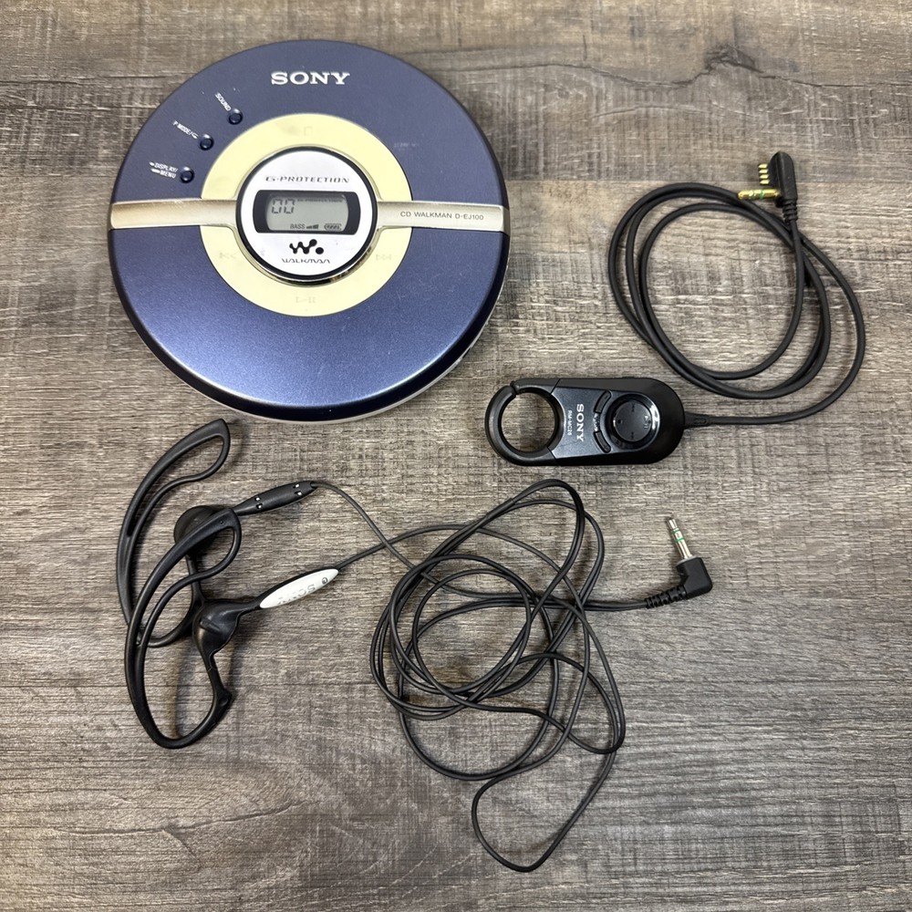 Sony Walkman D-EJ100 Portable CD Compact Disc Player CD-R/RW RM-MC26 EarbudsRead