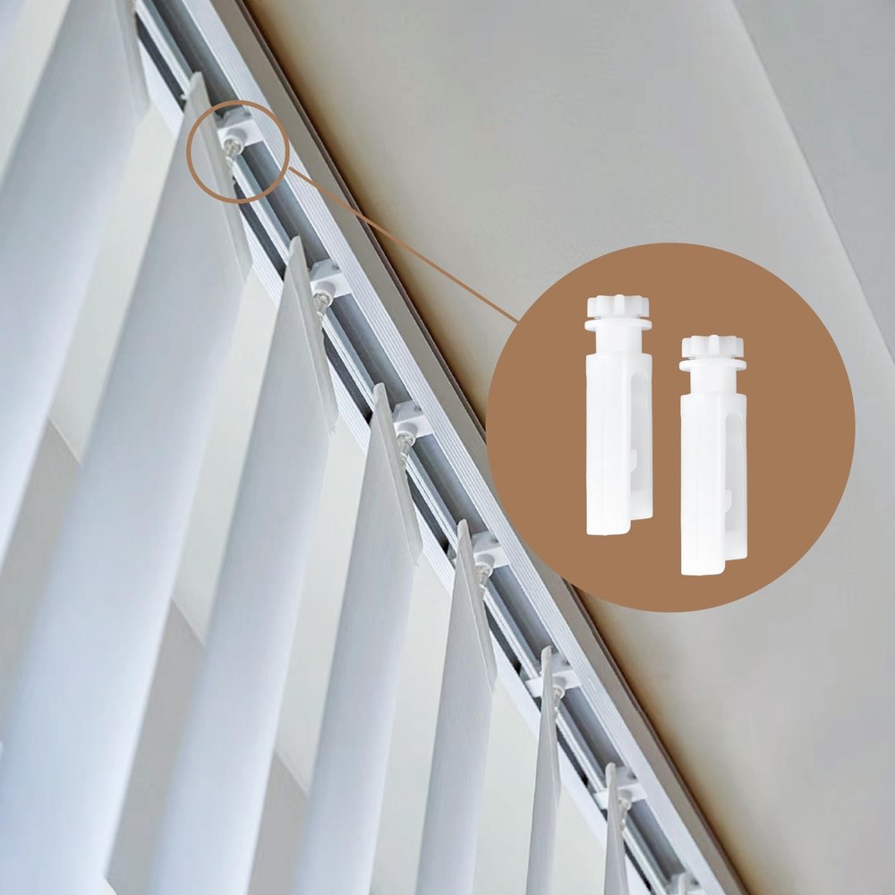 White Vertical Blind Stem Replacement - 12 Pcs for Vanes 12 Pcs,