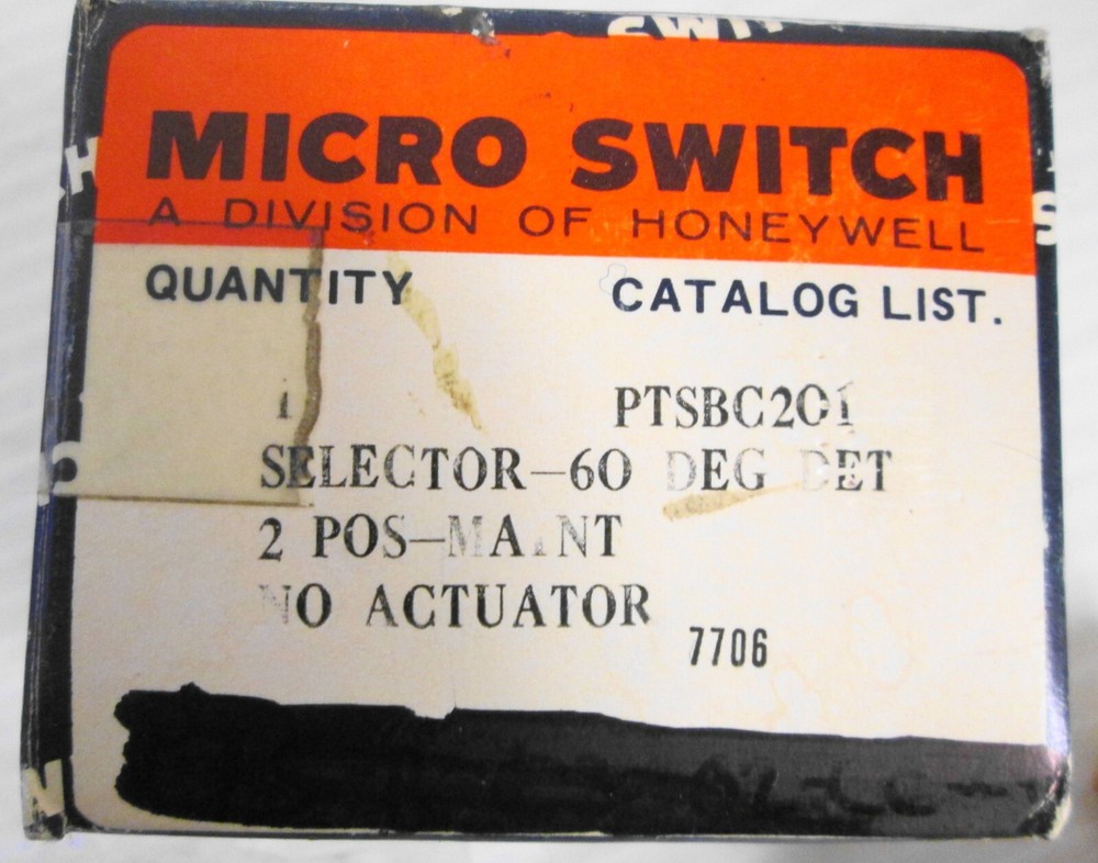 Micro Switch PTSBC201 Selector Switch 60 DEG DET