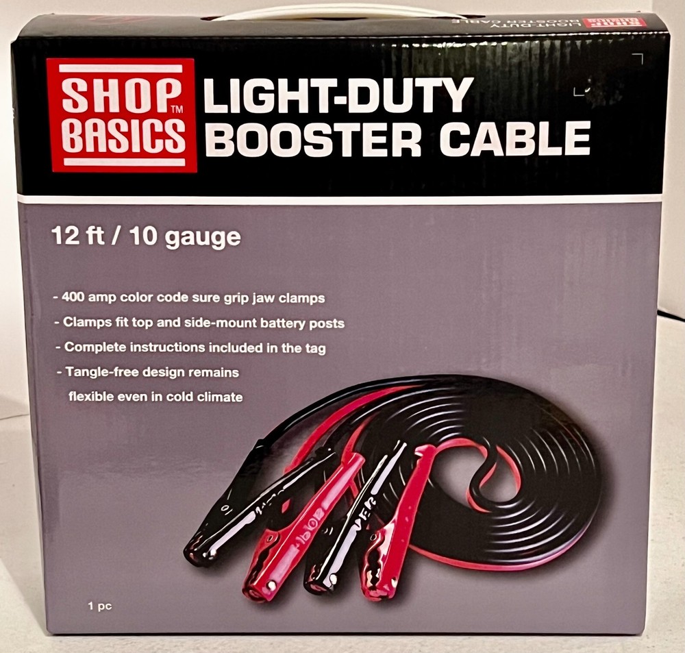 SHOP BASICS LIGHT-DUTY  12Ft. BOOSTER CABLE