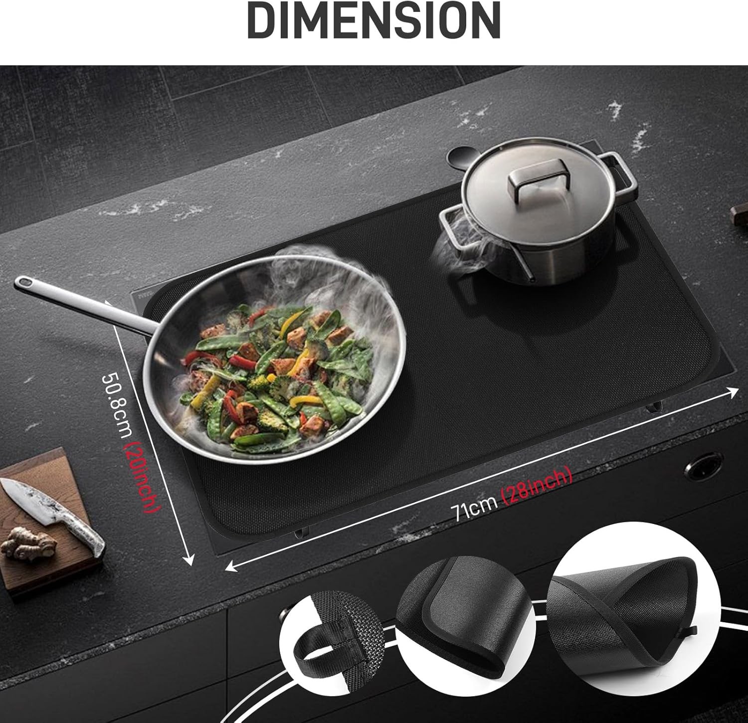 Fireproof Stove Top Covers for Electric Stove,28"X20" Heat Resistant Glass Top S