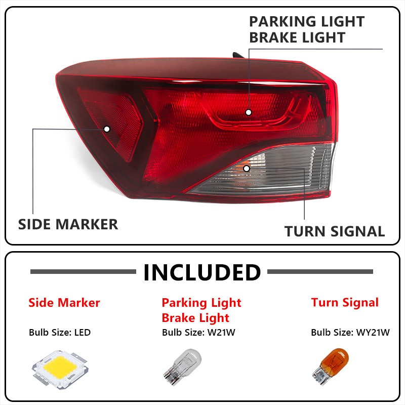Halogen Tail Light For Chevy Trailblazer L/LS/LT 2021-25 Outer Lamp Driver Left