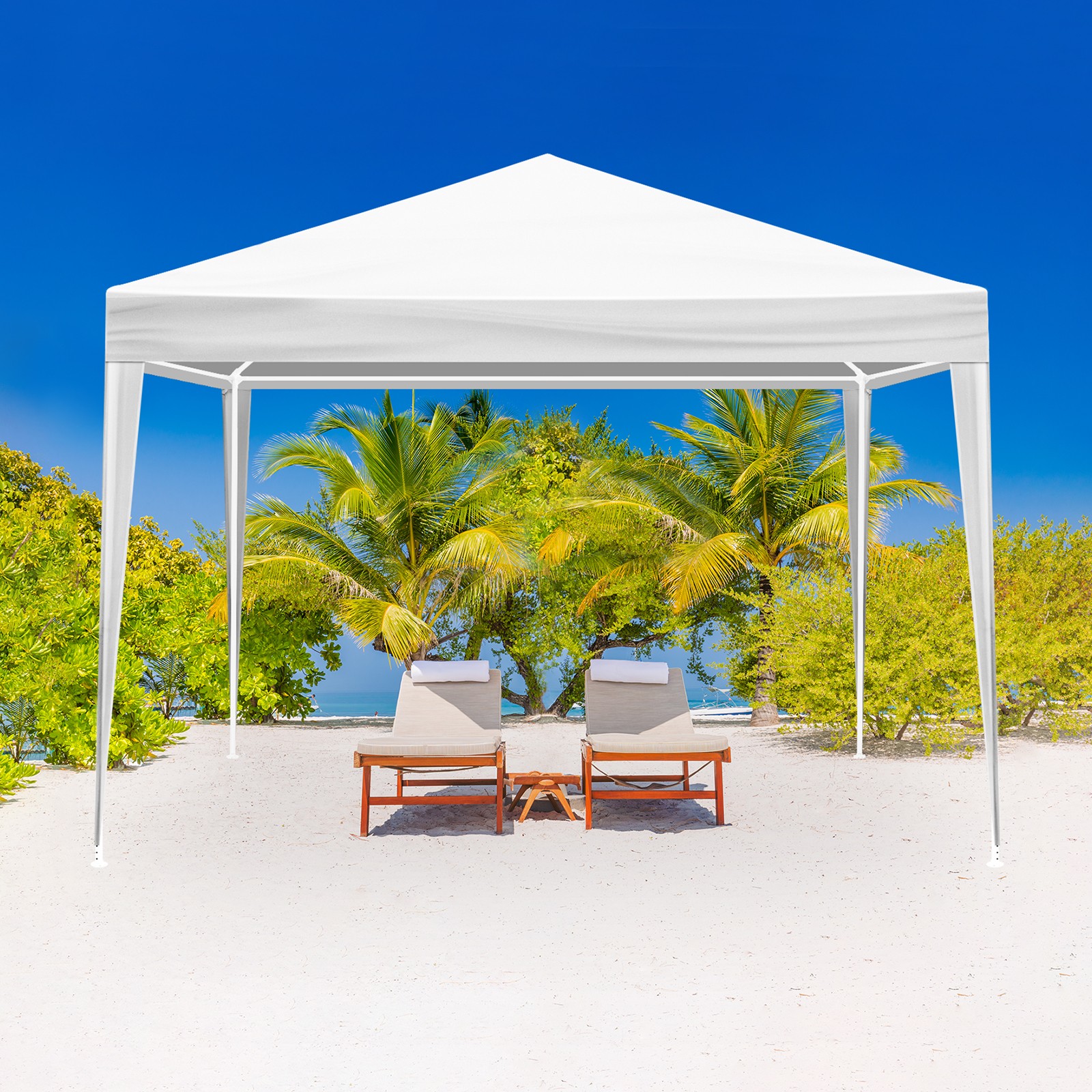 10'x10' Outdoor Canopy Party Wedding Tent Pavilion Gazebo Event 4 Wall White