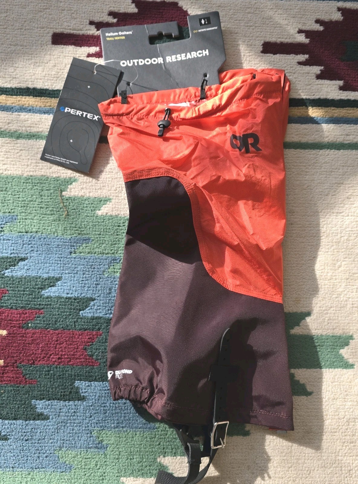 NWT Outdoor Research Helium Gaiters Womens Large Sunset Lightweight Waterproof