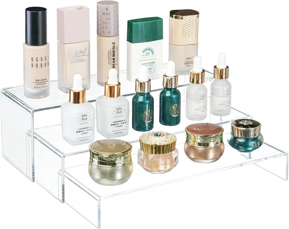 Yieach Large Clear Acrylic Risers Display Stands,3 Pcs Rectangular clear