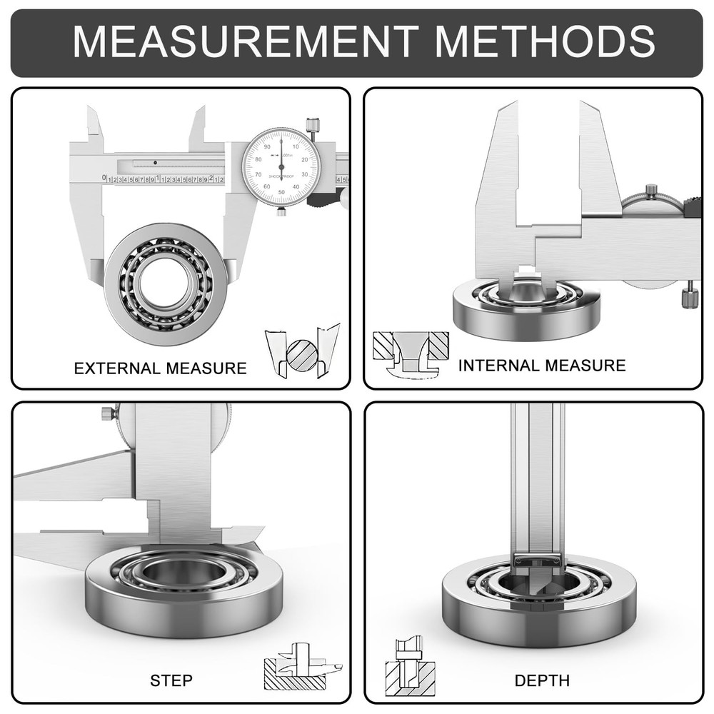 Dial Caliper Shockproof Dial Caliper Precision Caliper with Watch 0-6" Range,...