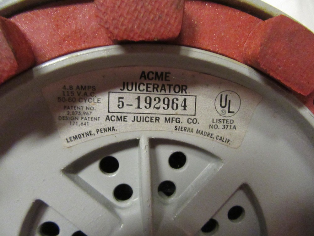 Acme Juicerator Base Motor - Model 5001 - Works!!