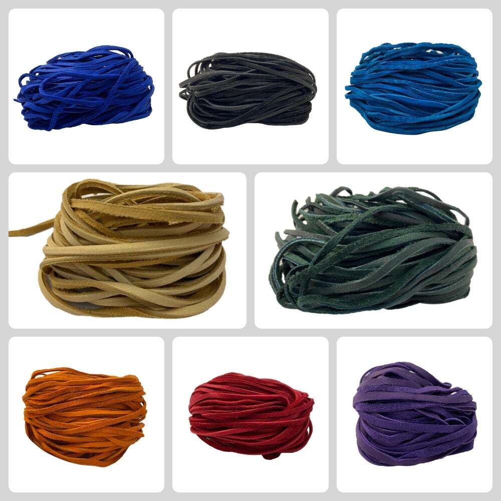 Deerskin Leather Lace Bundle - 10 laces - 1/8" x 6 ft.